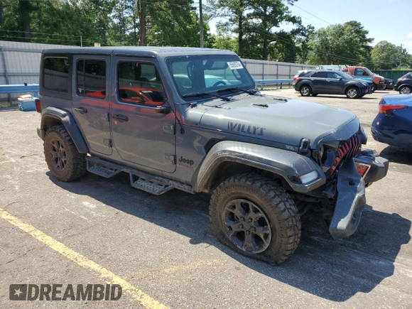 2020 Jeep Wrangler Unlimited Sport with VIN 1C4HJXDM8LW285439, listed as a Copart auction lot 55920754 with 53,509 mi miles and . Bid and sale history available at DreamBid. Image 4.