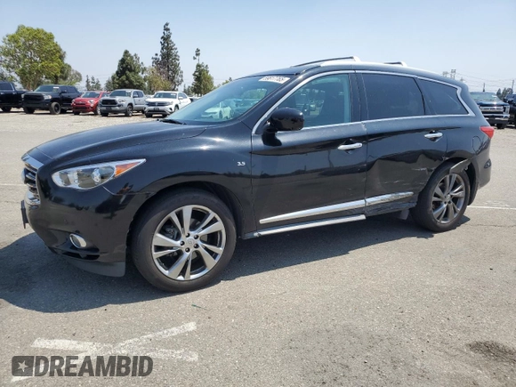 2014 Infiniti QX60 with VIN 5N1AL0MN5EC503803, listed as a Copart auction lot 59817765 with 106,968 mi miles and Salvage title. Bid and sale history available at DreamBid. Image 1.