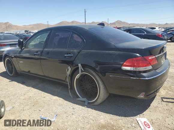 2008 BMW 7 Series 750i with VIN WBAHL835X8DT13297, listed as a Copart auction lot 61523864 with Not Provided miles and Salvage Title. Bid and sale history available at DreamBid. Image 2.