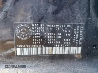 2015 Volkswagen Golf GTI SE with VIN 3VW5T7AU1FM003452, listed as a Copart auction lot 40031444 with 134,728 mi miles and Salvage Title. Bid and sale history available at carsss.com. Image 13.