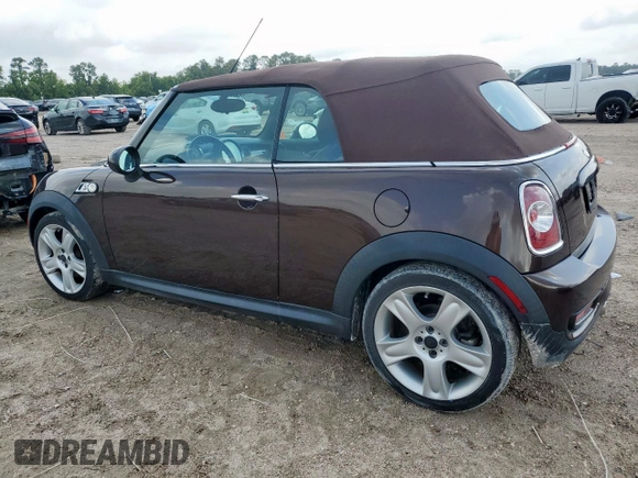 2011 MINI Convertible S with VIN WMWZP3C58BTX83725, listed as a Copart auction lot 60921875 with 45,400 mi miles and Salvage title. Bid and sale history available at DreamBid. Image 2.