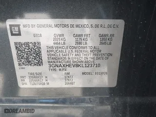 2019 Chevrolet Equinox LS with VIN 3GNAXHEV8KL123710, listed as a IAAI auction lot 41618354 with 42,932 mi miles. Bid and sale history available at carsss.com. Image 9.