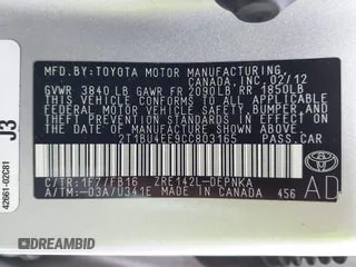 2012 Toyota Corolla L with VIN 2T1BU4EE9CC803165, listed as a IAAI auction lot 41924436 with 257,724 mi miles. Bid and sale history available at carsss.com. Image 9.