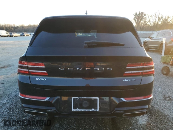 2021 Genesis GV80 with VIN KMUHCESC0MU066638, listed as a Copart auction lot 46548025 with Not provided miles and Salvage title. Bid and sale history available at DreamBid. Image 6.