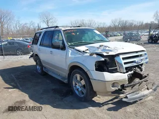 2010 Ford Expedition Eddie Bauer with VIN 1FMJU1J58AEA64392, listed as a IAAI auction lot 41929597 with 198,205 mi miles and . Bid and sale history available at DreamBid. Image 1.