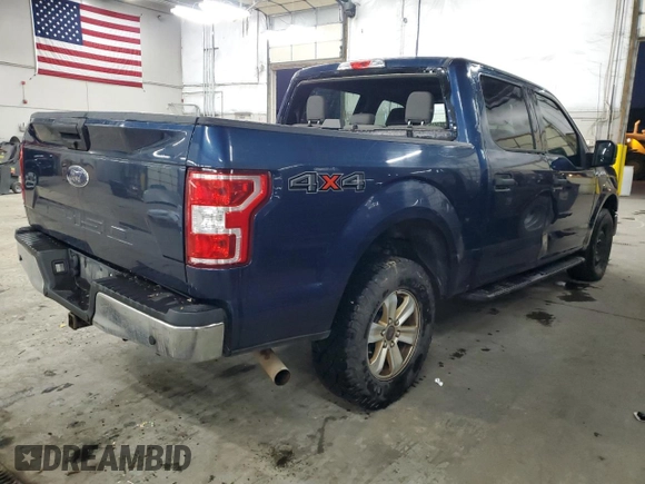2018 Ford F-150 XL with VIN 1FTEW1E56JKE03369, listed as a Copart auction lot 42951815 with 168,518 mi miles and Salvage title. Bid and sale history available at DreamBid. Image 3.