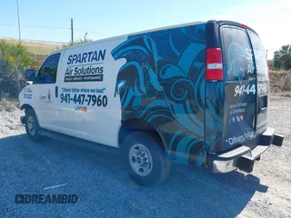 2020 GMC Savana Cargo Van with VIN 1GTW7AFG9L1217383, listed as a IAAI auction lot 41469537 with 85,439 mi miles. Bid and sale history available at carsss.com. Image 3.