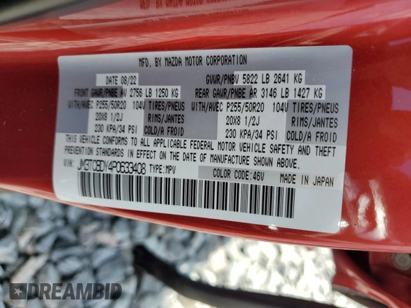 2023 Mazda CX-9 Grand Touring z VIN JM3TCBDY4P0633408, wystawiony jako Copart lot #57242685 z przebiegiem 28 859 mil mil oraz Szkoda całkowita • Salvage title. Historia ofert i sprzedaży dostępna na DreamBid. Obrazek 13.