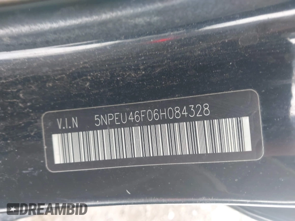 2006 Hyundai Sonata GLS with VIN 5NPEU46F06H084328, listed as a IAAI auction lot 41305028 with 503,115 mi miles and . Bid and sale history available at DreamBid. Image 9.