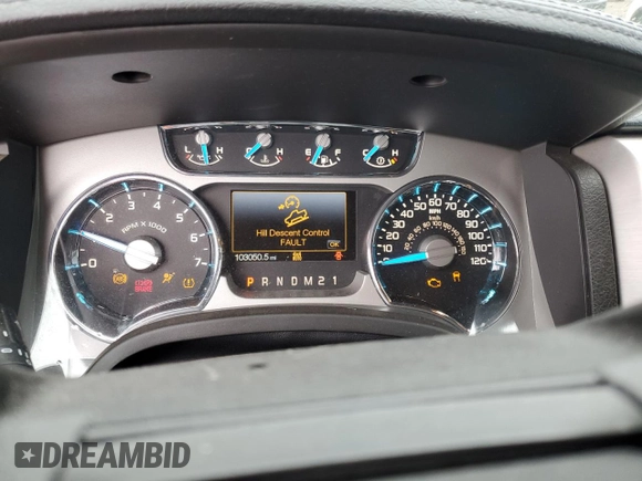 2013 Ford F-150 XL with VIN 1FTFW1ET7DFD31727, listed as a Copart auction lot 55254245 with 103,050 mi miles and Salvage title. Bid and sale history available at DreamBid. Image 9.