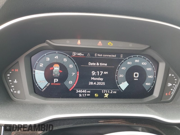 2022 Audi Q3 S line Premium Plus with VIN WA1EECF39N1149268, listed as a Copart auction lot 54211345 with 34,646 mi miles and Salvage title. Bid and sale history available at DreamBid. Image 9.