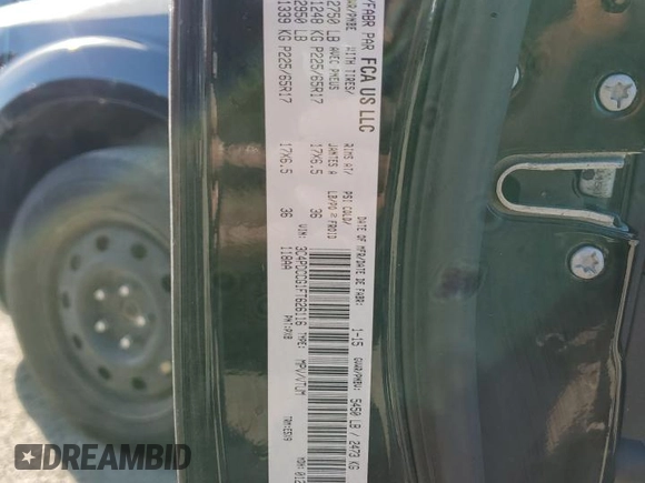2015 Dodge Journey SXT with VIN 3C4PDCCG1FT626116, listed as a Copart auction lot 63643625 with 149,227 mi miles and Salvage title. Bid and sale history available at DreamBid. Image 13.