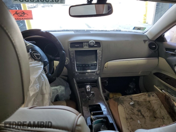 2011 Lexus IS 250 z VIN JTHCF5C23B5050739, wystawiony jako Copart lot #62362395 z przebiegiem Nie podano mil oraz Szkoda całkowita • Salvage title. Historia ofert i sprzedaży dostępna na DreamBid. Obrazek 8.