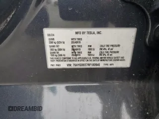 2024 Tesla Model Y Long Range с VIN 7SAYGDEE7RF180945, выставлен на аукционе Copart как лот 62059735 с пробегом Не указан миль и Списание • Salvage title. История ставок и продаж доступна на DreamBid. Изображение 13.