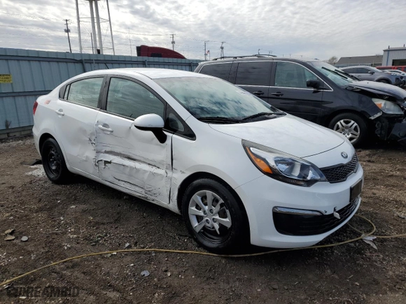 2016 Kia Rio LX with VIN KNADM4A30G6643166, listed as a Copart auction lot 46608005 with 61023 miles and Salvage Title. Bid and sale history available at carsss.com. Image 4.