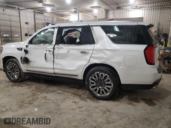 2023 GMC Yukon Denali Ultimate with VIN 1GKS2EKL0PR335633, listed as a Copart auction lot 43047945 with 0 mi miles and Salvage Title. Bid and sale history available at carsss.com. Image 2.