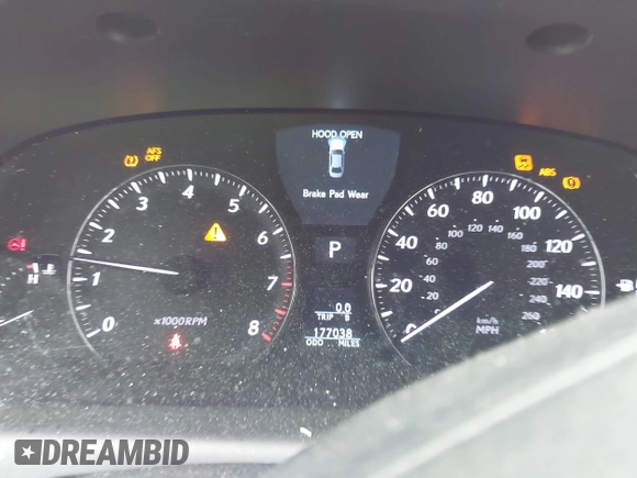 2007 Lexus LS 460 with VIN JTHBL46F975032735, listed as a IAAI auction lot 41952569 with 177,038 mi miles. Bid and sale history available at carsss.com. Image 7.