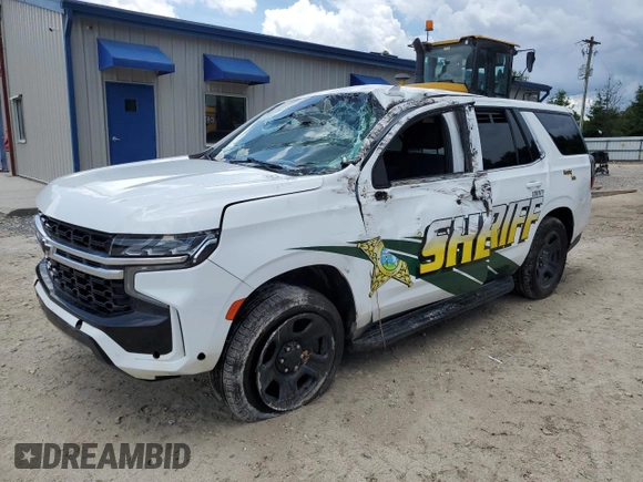 2023 Chevrolet Tahoe Commercial with VIN 1GNSCLED3PR287571, listed as a Copart auction lot 57017855 with 49,620 mi miles and Non repairable. Bid and sale history available at DreamBid. Image 1.