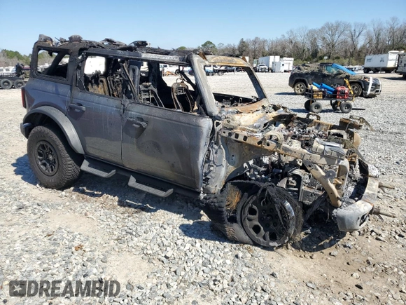 2023 Ford Bronco with VIN 1FMEE5DP0PLA82957, listed as a Copart auction lot 46876635 with Not Provided miles and Non Repairable. Bid and sale history available at carsss.com. Image 4.