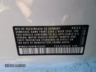 2023 Volkswagen Golf GTI S with VIN WVWGA7CD9PW192092, listed as a Copart auction lot 43199985 with 16,979 mi miles and Salvage Title. Bid and sale history available at carsss.com. Image 14.
