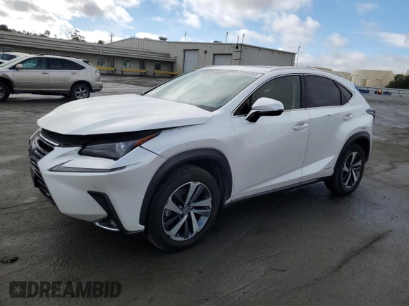 2021 Lexus NX with VIN JTJGJRDZ9M2166856, listed as a Copart auction lot 44993055 with 83,674 mi miles and Salvage Title. Bid and sale history available at carsss.com. Image 1.