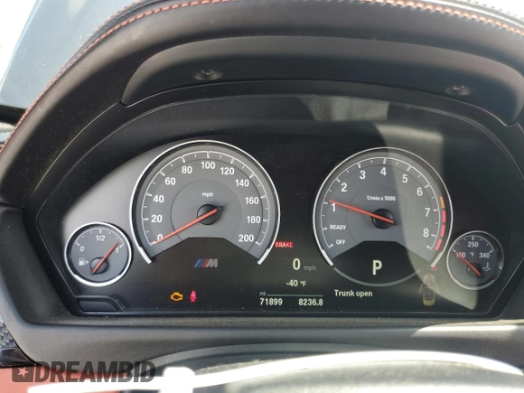 2018 BMW M4 with VIN WBS4Z9C50JED22222, listed as a Copart auction lot 57043595 with 71,899 mi miles and Salvage title. Bid and sale history available at DreamBid. Image 9.