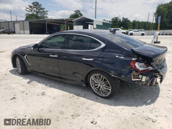2021 Genesis G70 2.0T with VIN KMTG34LA7MU070211, listed as a Copart auction lot 59613564 with 18,062 mi miles and Salvage Title. Bid and sale history available at carsss.com. Image 2.