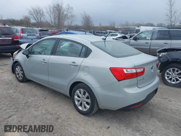 2014 Kia Rio EX with VIN KNADN4A36E6338670, listed as a IAAI auction lot 42035501 with 166,561 mi miles. Bid and sale history available at carsss.com. Image 3.
