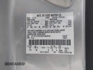 2013 Ford F-150 XL with VIN 1FTFX1EF9DFA65537, listed as a IAAI auction lot 41965850 with 212,491 mi miles. Bid and sale history available at carsss.com. Image 9.