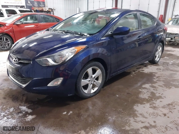 2013 Hyundai Elantra GLS with VIN 5NPDH4AE8DH334085, listed as a IAAI auction lot 41930120 with 122,507 mi miles. Bid and sale history available at carsss.com. Image 2.