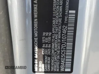 2013 BMW 3 Series 328i z VIN WBAKE5C57DJ107462, wystawiony jako Copart lot #54788605 z przebiegiem 118 763 mil mil oraz Szkoda całkowita • Salvage title. Historia ofert i sprzedaży dostępna na DreamBid. Obrazek 13.