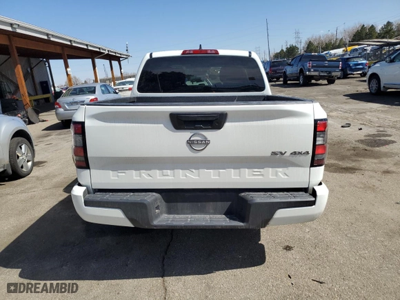 2023 Nissan Frontier SV with VIN 1N6ED1EK2PN654423, listed as a Copart auction lot 48721255 with 30,070 mi miles and Salvage Title. Bid and sale history available at carsss.com. Image 6.