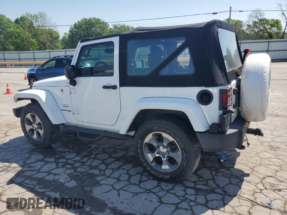 2018 Jeep Wrangler Sahara z VIN 1C4AJWBG5JL811081, wystawiony jako Copart lot #54382845 z przebiegiem 21 489 mil mil oraz Szkoda całkowita • Salvage title. Historia ofert i sprzedaży dostępna na DreamBid. Obrazek 2.