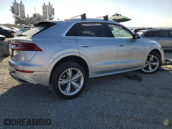 2020 Audi Q8 Premium Plus with VIN WA1BVAF10LD014844, listed as a Copart auction lot 83256404 with 0 mi miles and Salvage Title. Bid and sale history available at carsss.com. Image 3.