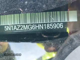 2017 Nissan Murano Platinum z VIN 5N1AZ2MG6HN185906, wystawiony jako IAAI lot #41415905 z przebiegiem 147 085 mil mil oraz . Historia ofert i sprzedaży dostępna na DreamBid. Obrazek 9.