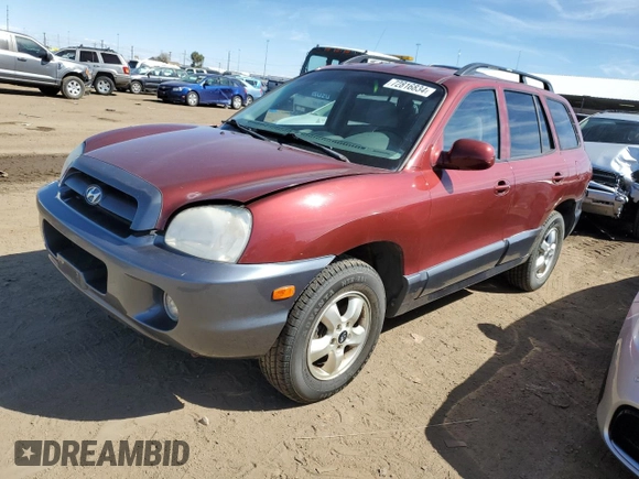 2005 Hyundai Santa Fe GLS with VIN KM8SC73D95U920289, listed as a Copart auction lot 72816834 with 120,879 mi miles and Salvage Title. Bid and sale history available at carsss.com. Image 1.