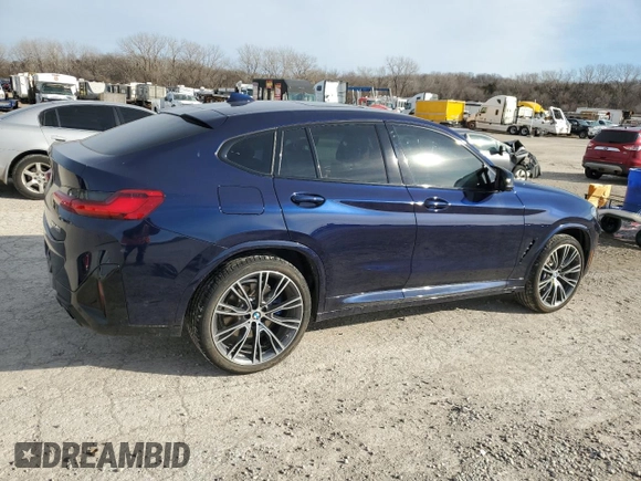 2023 BMW X4 M40i with VIN 5UX43DT06P9R01258, listed as a Copart auction lot 41738674 with 8,184 mi miles and Salvage Title. Bid and sale history available at carsss.com. Image 3.