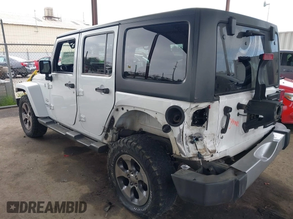 2017 Jeep Wrangler Unlimited Sahara with VIN 1C4HJWEG0HL595144, listed as a IAAI auction lot 41644511 with 143,512 mi miles. Bid and sale history available at carsss.com. Image 3.