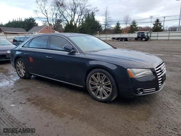 2013 Audi A8 L 4.0L with VIN WAUR2AFD8DN031746, listed as a Copart auction lot 82520984 with 104,635 mi miles and Salvage Title. Bid and sale history available at carsss.com. Image 4.