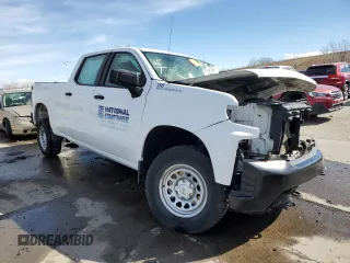 2021 Chevrolet Silverado 1500 Work Truck with VIN 1GCUYAEF5MZ142343, listed as a Copart auction lot 45414654 with Not Provided miles and Salvage Title. Bid and sale history available at DreamBid. Image 4.