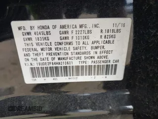 2017 Acura ILX w/Premium/A-SPEC Pkg with VIN 19UDE2F84HA010601, listed as a IAAI auction lot 41487996 with 85,994 mi miles. Bid and sale history available at carsss.com. Image 9.