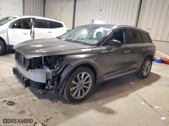 2020 Lincoln Corsair Standard with VIN 5LMCJ1D99LUL25518, listed as a Copart auction lot 53654055 with 34,795 mi miles and Salvage Title. Bid and sale history available at carsss.com. Image 1.