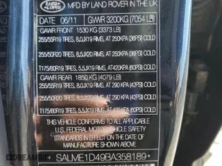 2011 Land Rover Range Rover HSE with VIN SALME1D49BA358189, listed as a Copart auction lot 43068525 with 163,684 mi miles and Clean Title. Bid and sale history available at carsss.com. Image 13.