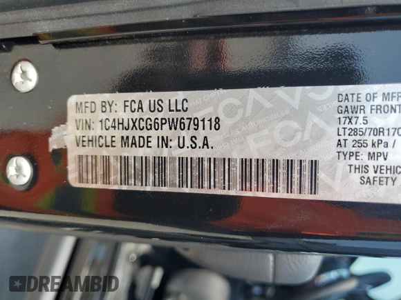 2023 Jeep Wrangler Rubicon с VIN 1C4HJXCG6PW679118, выставлен на аукционе Copart как лот 66469354 с пробегом 5 038 миль миль и Списание • Salvage title. История ставок и продаж доступна на DreamBid. Изображение 12.