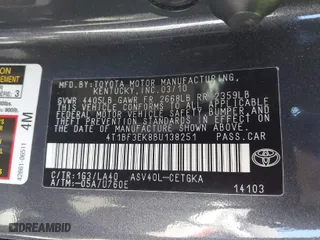2011 Toyota Camry LE with VIN 4T1BF3EK8BU138251, listed as a IAAI auction lot 41801473 with 124,498 mi miles. Bid and sale history available at carsss.com. Image 9.