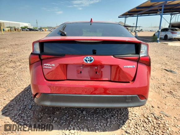 2019 Toyota Prius LE with VIN JTDL9RFUXK3006522, listed as a Copart auction lot 60734205 with 71,642 mi miles and Salvage title. Bid and sale history available at DreamBid. Image 6.