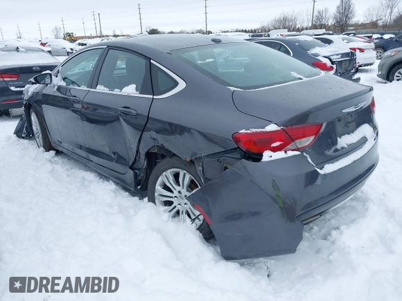 2015 Chrysler 200 Limited with VIN 1C3CCCAG5FN605570, listed as a IAAI auction lot 41246742 with 142,574 mi miles. Bid and sale history available at carsss.com. Image 3.