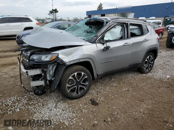 2022 Jeep Compass Limited with VIN 3C4NJDCB4NT113810, listed as a Copart auction lot 54395785 with 38,871 mi miles and Non repairable. Bid and sale history available at DreamBid. Image 1.