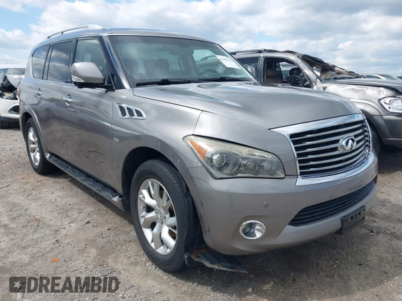 2014 Infiniti QX80 with VIN JN8AZ2NE0E9069465, listed as a IAAI auction lot 41967613 with 112,004 mi miles. Bid and sale history available at carsss.com. Image 1.