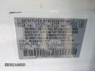 2021 Nissan Sentra S with VIN 3N1AB8BV5MY288151, listed as a IAAI auction lot 41990890 with 55,935 mi miles and . Bid and sale history available at DreamBid. Image 9.
